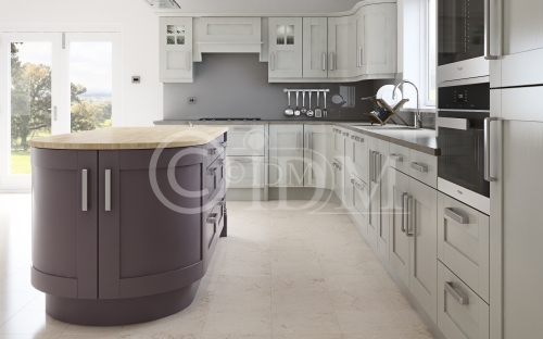 Shaker Ash Painted in Dove Grey and Savoy
